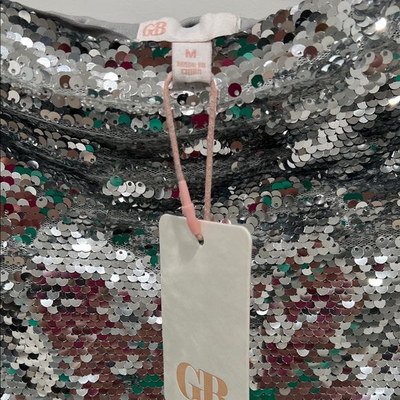 Gianni Bini Silver Strapless Sequin Dress - Picture 4 of 6